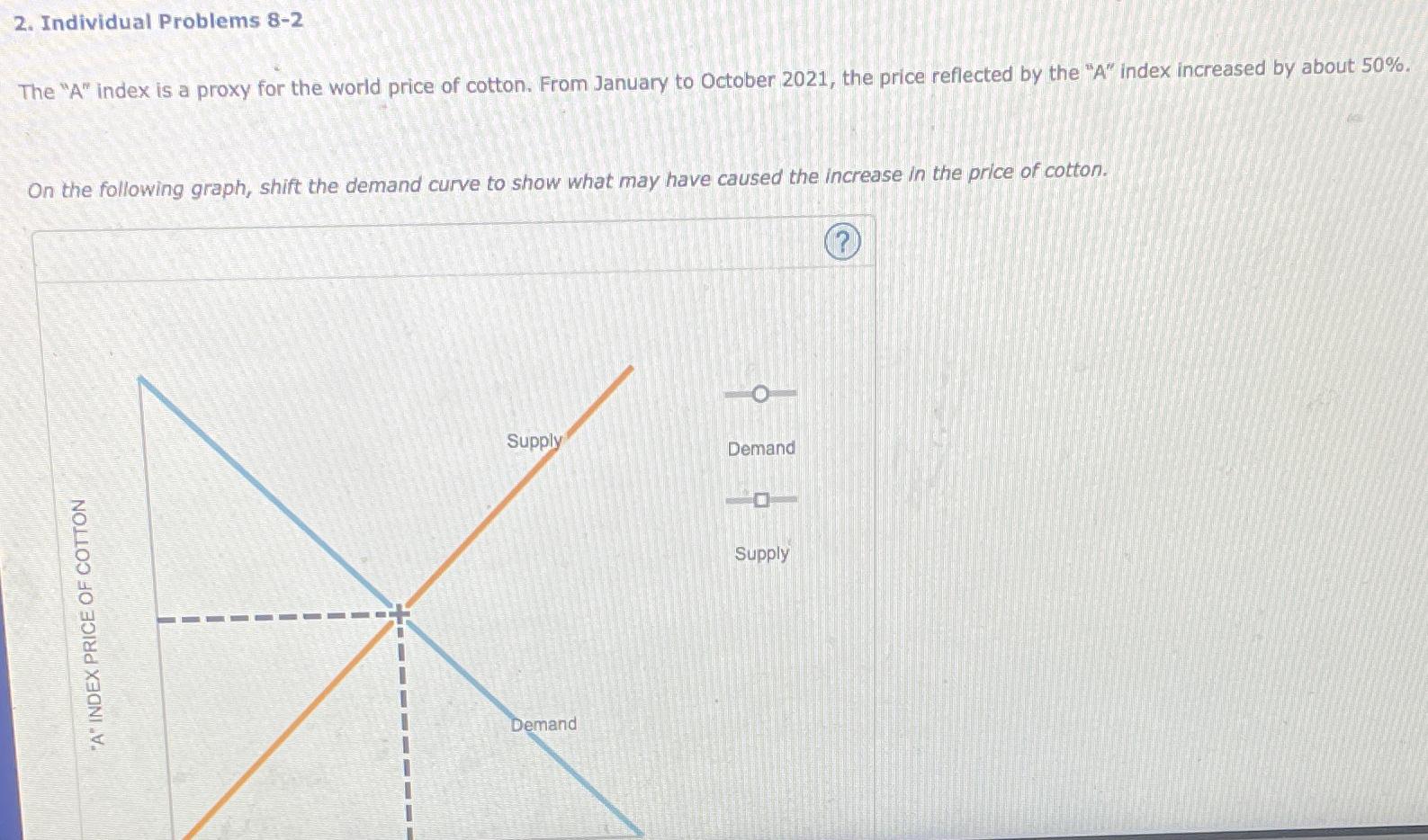 Individual Problems 8 - 2 The " A " index is a