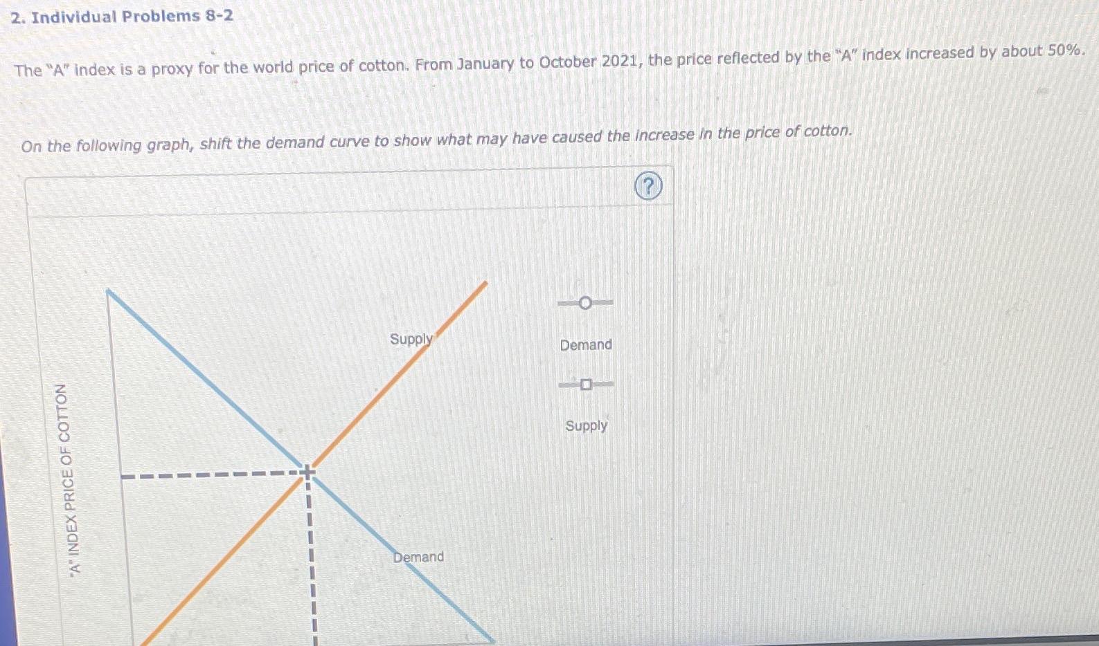 Individual Problems 8 - 2 The " A " index is a
