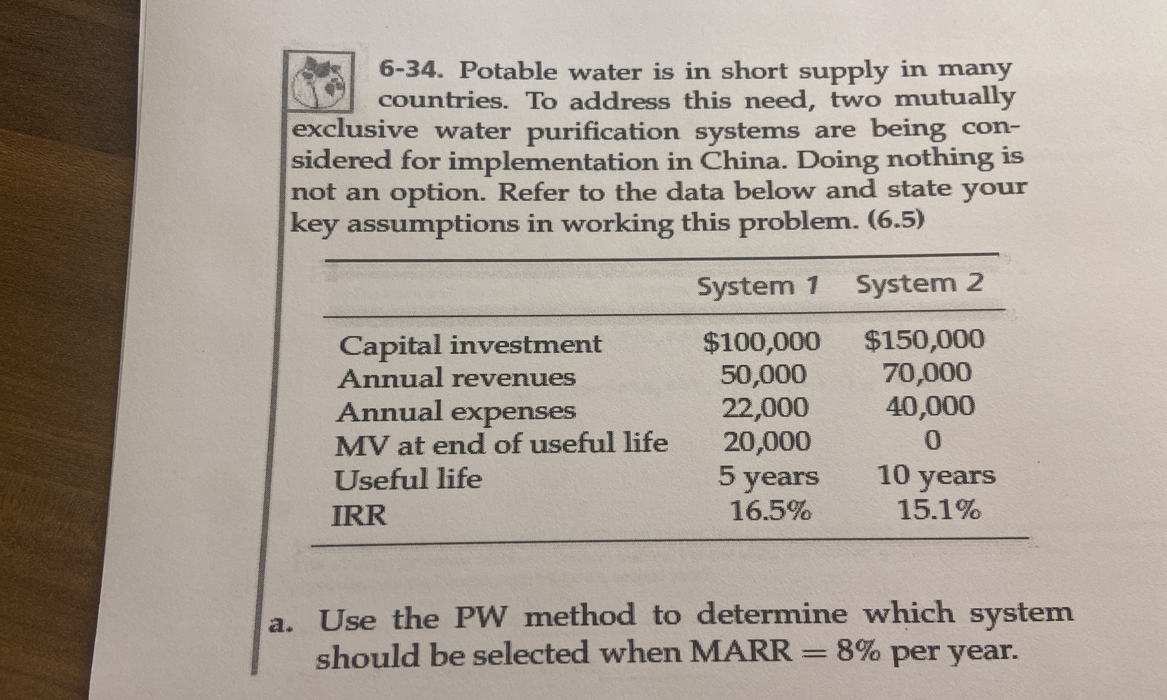 6 - 3 4 . Potable water is in short supply in