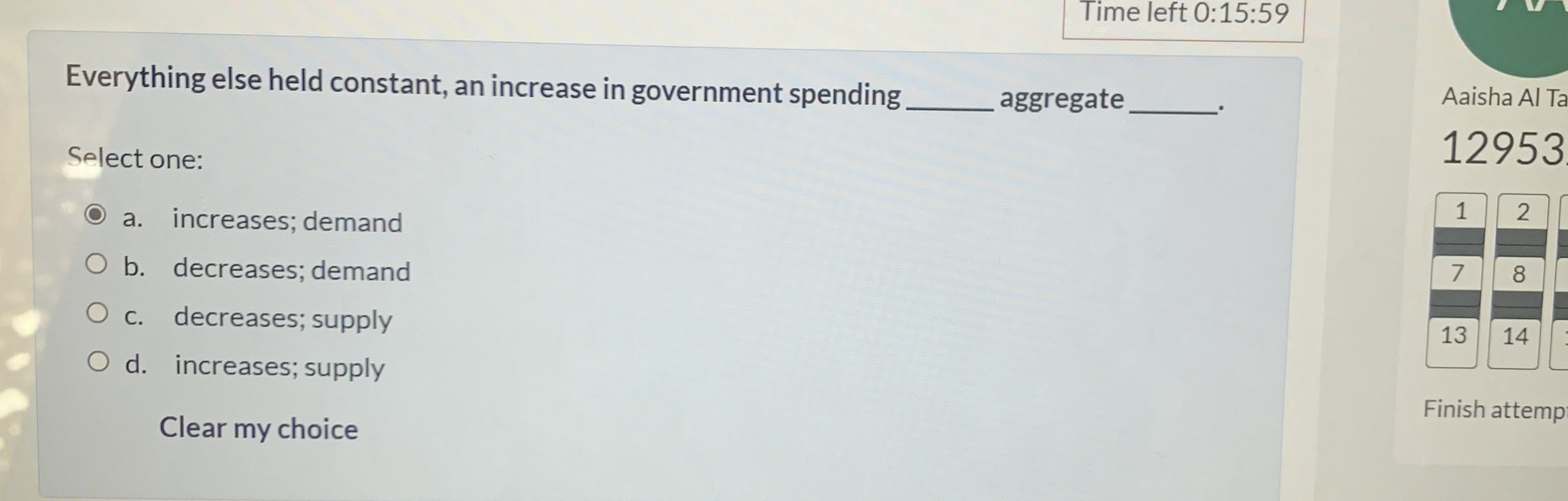 Time left 0 : 1 5 : 5 9 Everything else held