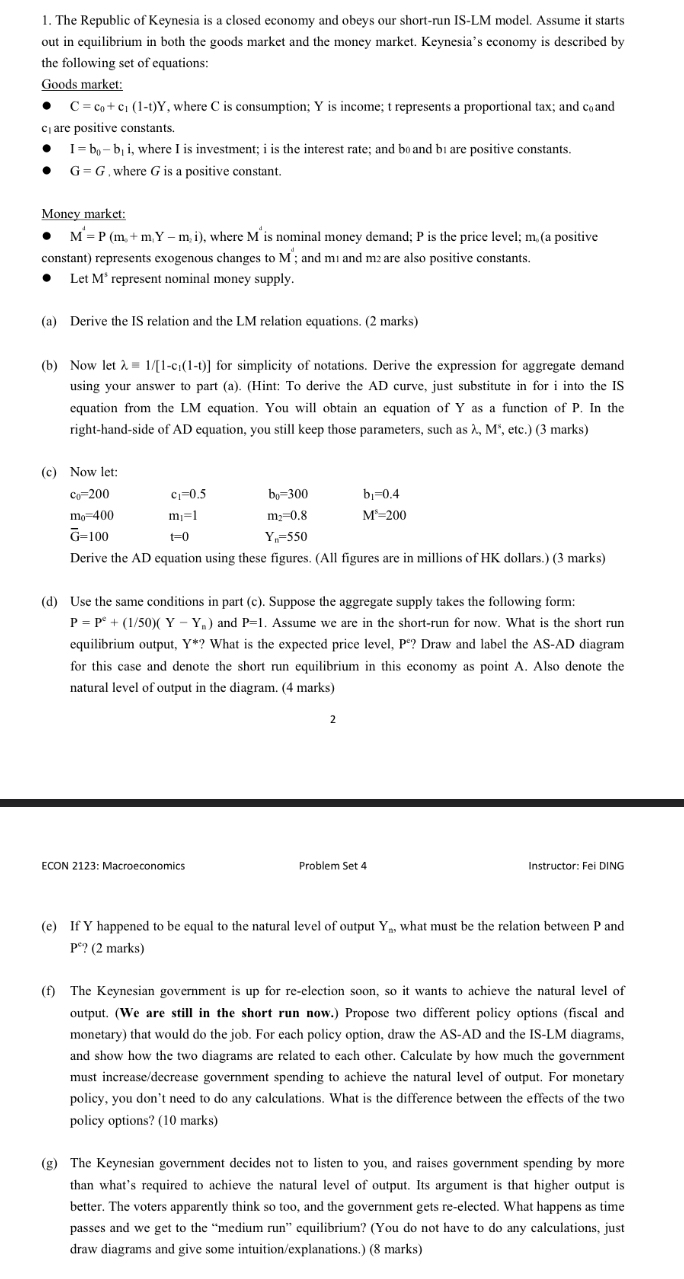 Answer a - g clearly and draw the required graph.