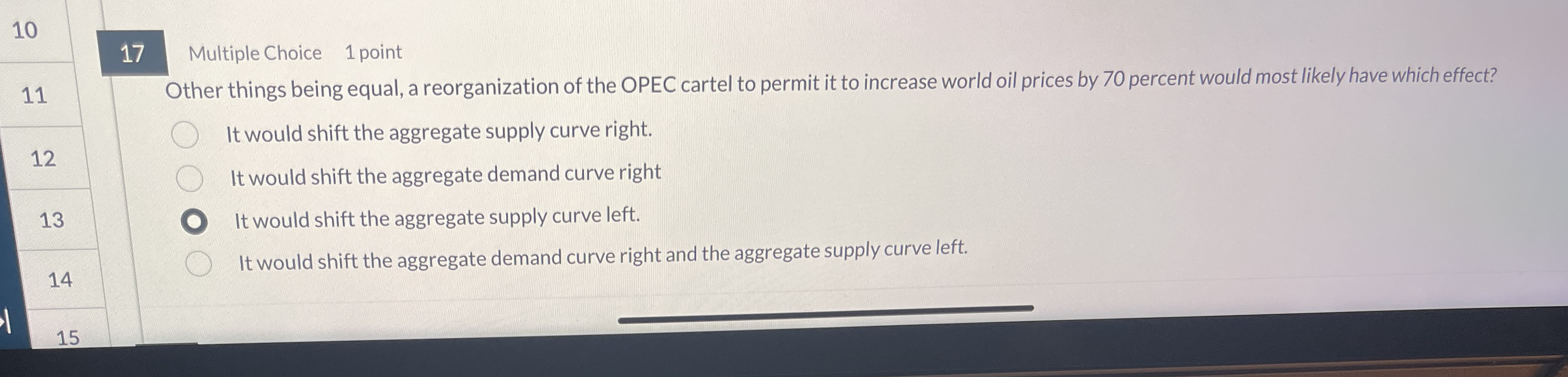 1 0 1 7 Multiple Choice 1 point 1 1 Other things
