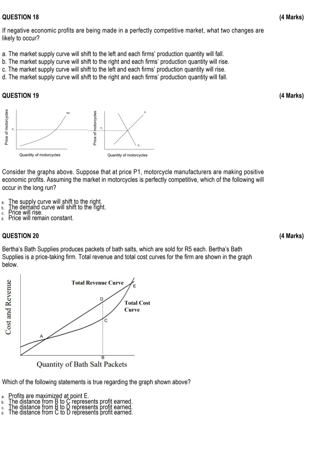 QUESTION 1 8 ( 4 Marks ) If negative economic