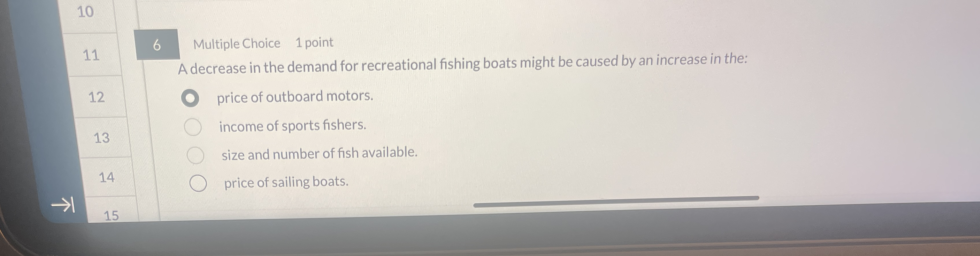 1 0 1 1 6 Multiple Choice 1 point A decrease in