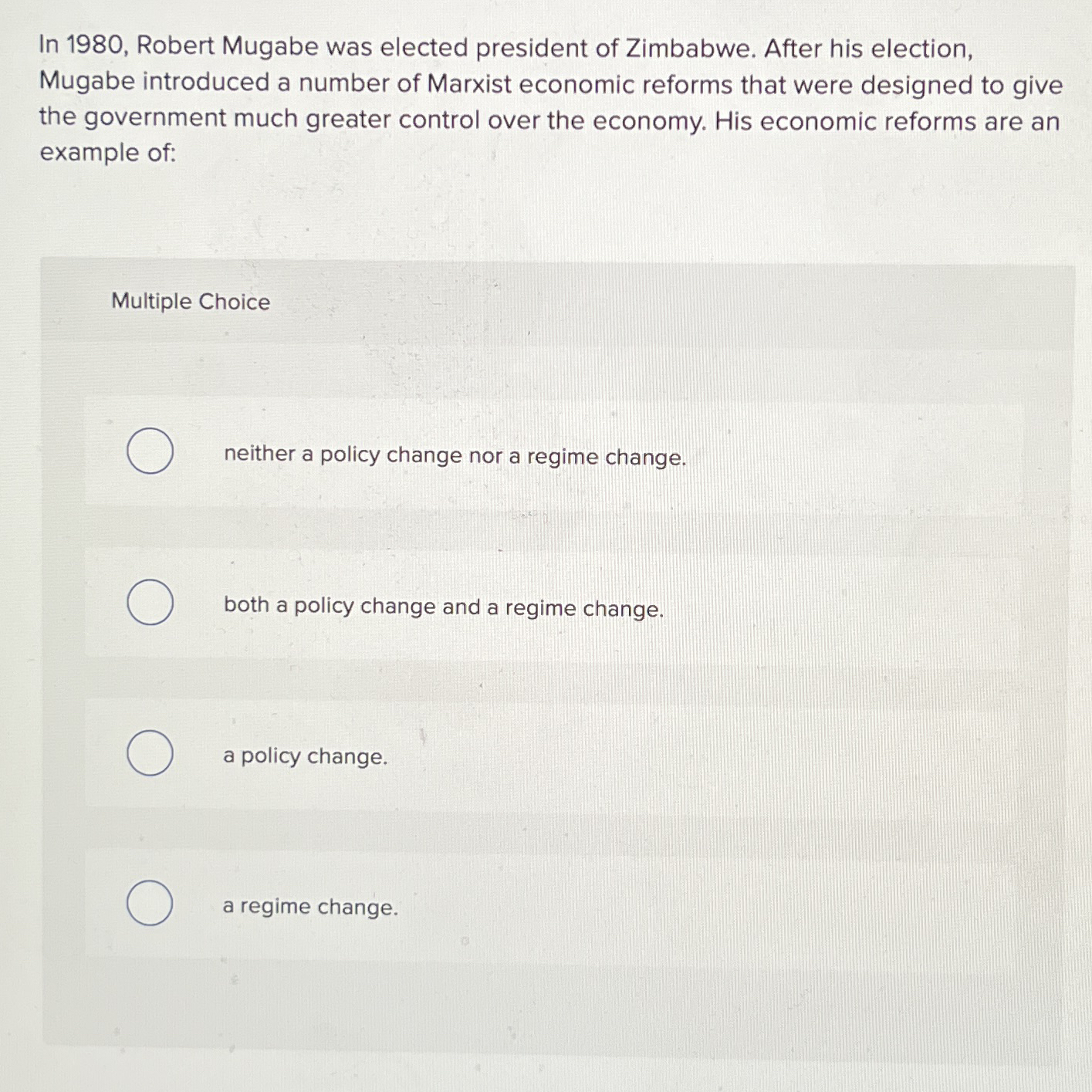 In 1 9 8 0 , Robert Mugabe was elected president