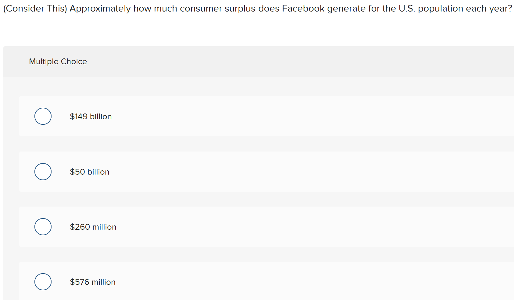 ( Consider This ) Approximately how much consumer