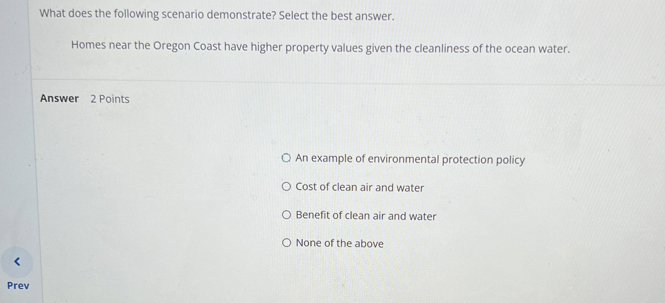 What does the following scenario demonstrate?