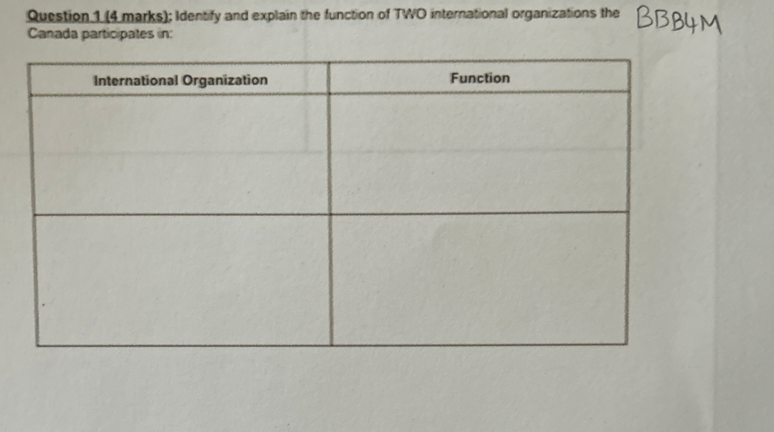 Question marks ) ; Identify and explain the