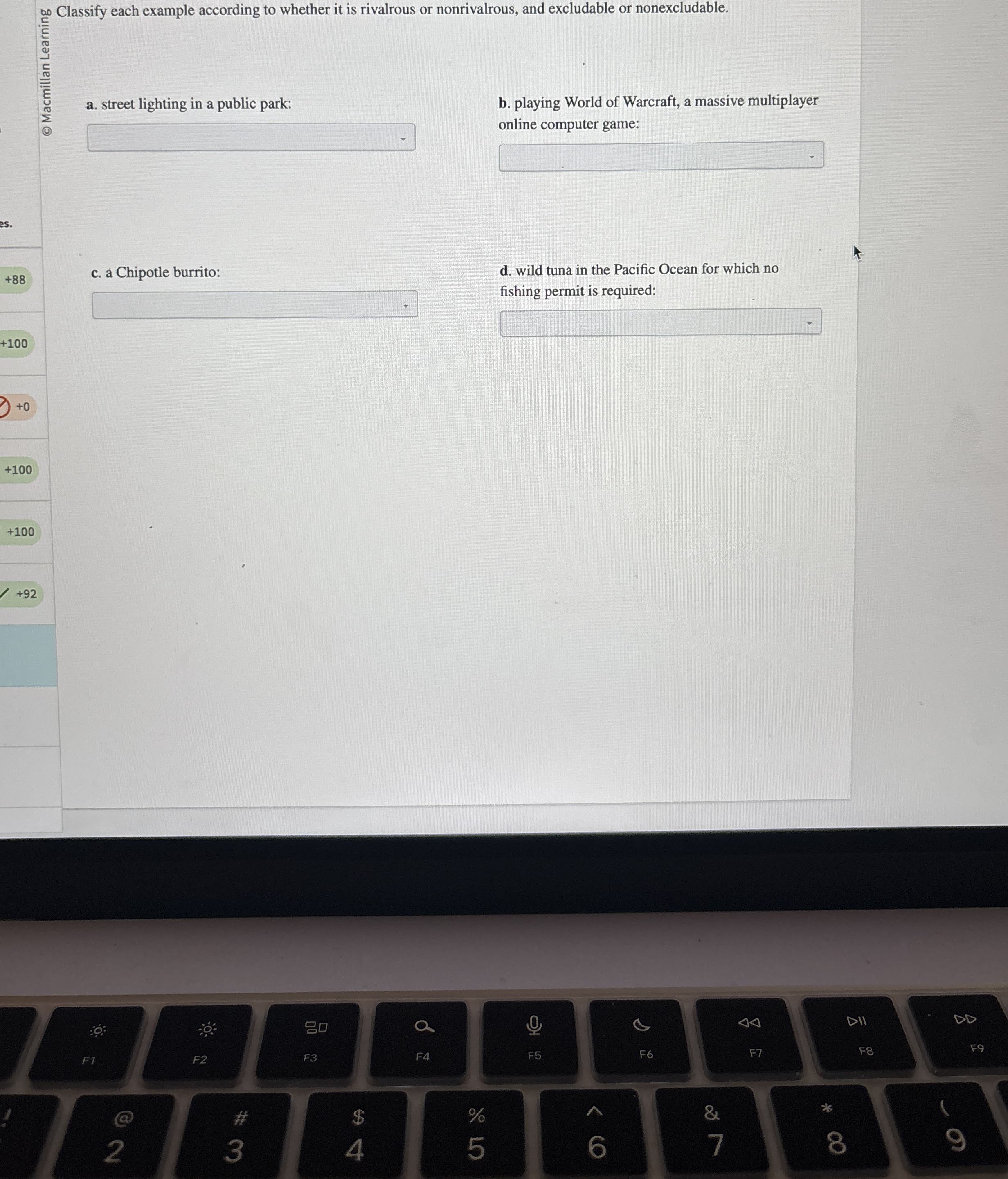 0 0 Classify each example according to whether it
