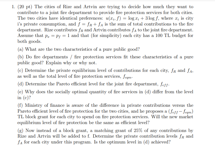 ( 2 0 p t ) The cities o f Rize and Artvin are