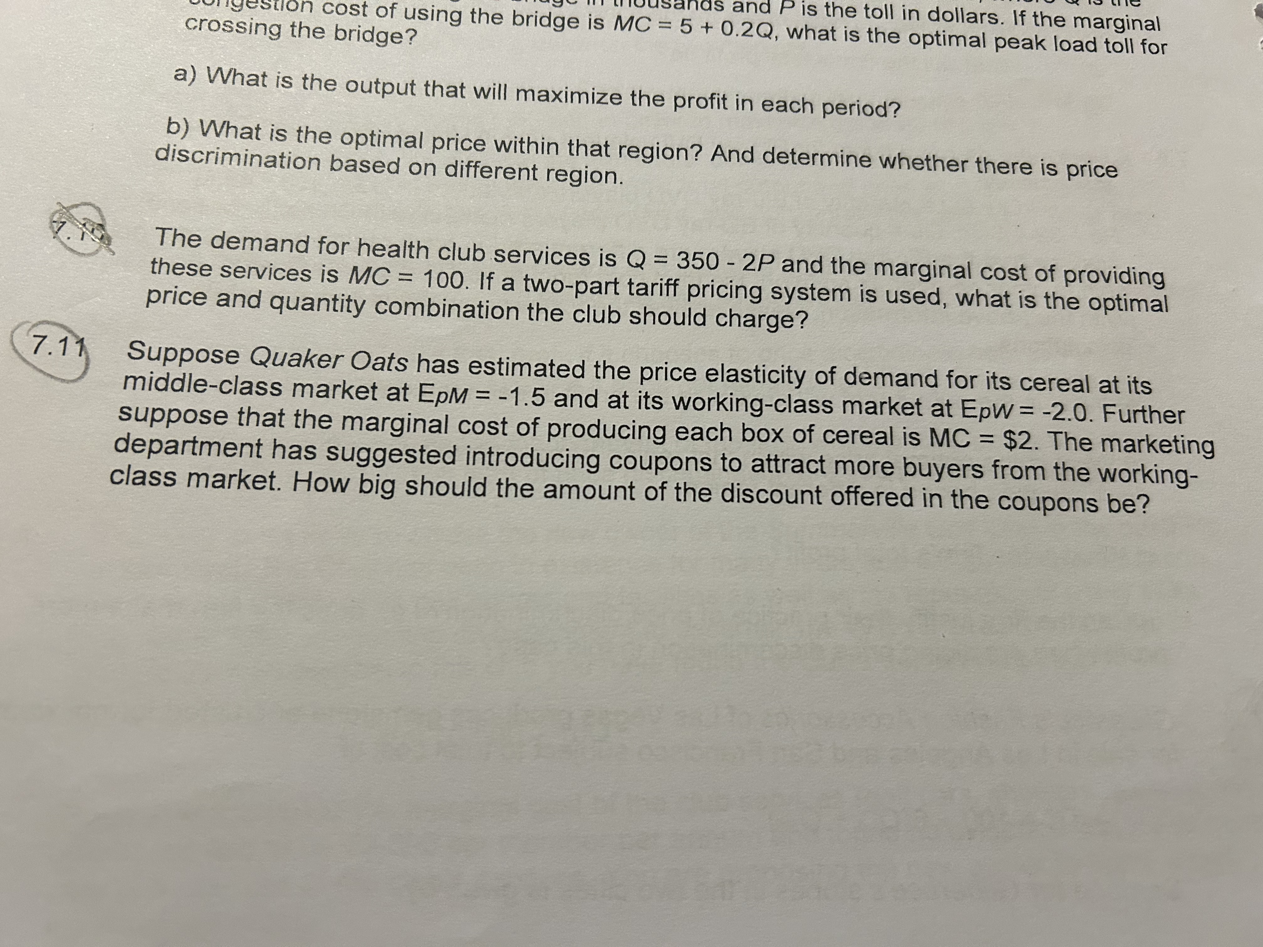 arsing the bridge is M C = 5 + 0 and P is the