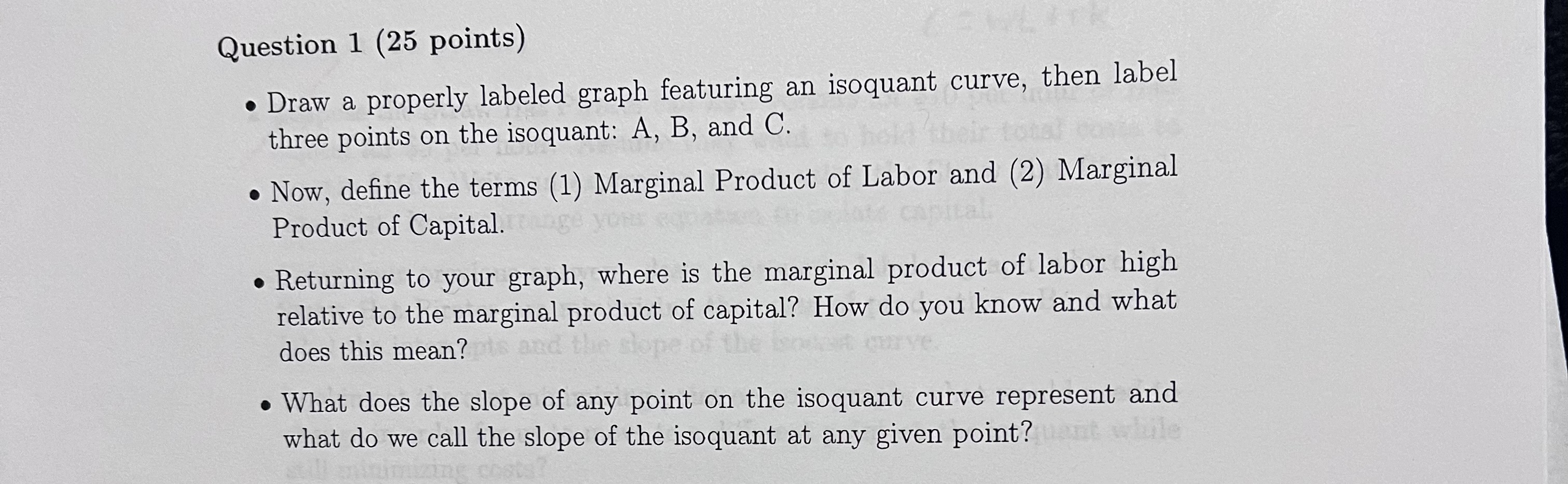 Question 1 ( 2 5 points ) - Draw a properly