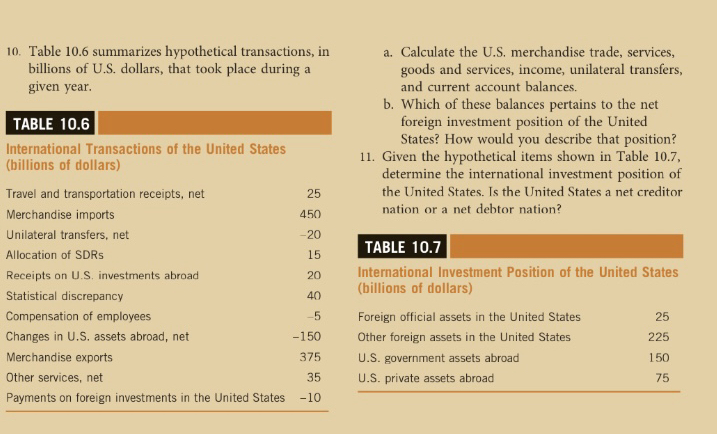 Solve number 1 0 A and B Table 1 0 . 6 summarizes