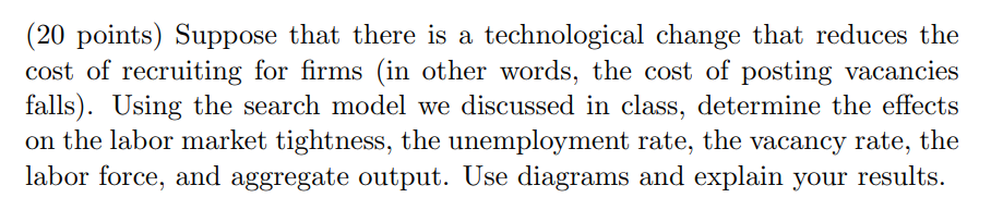 ( 2 0 points ) Suppose that there is a