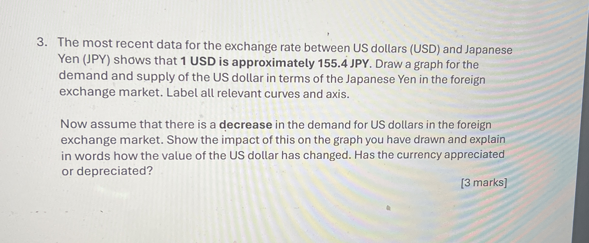 The most recent data for the exchange rate