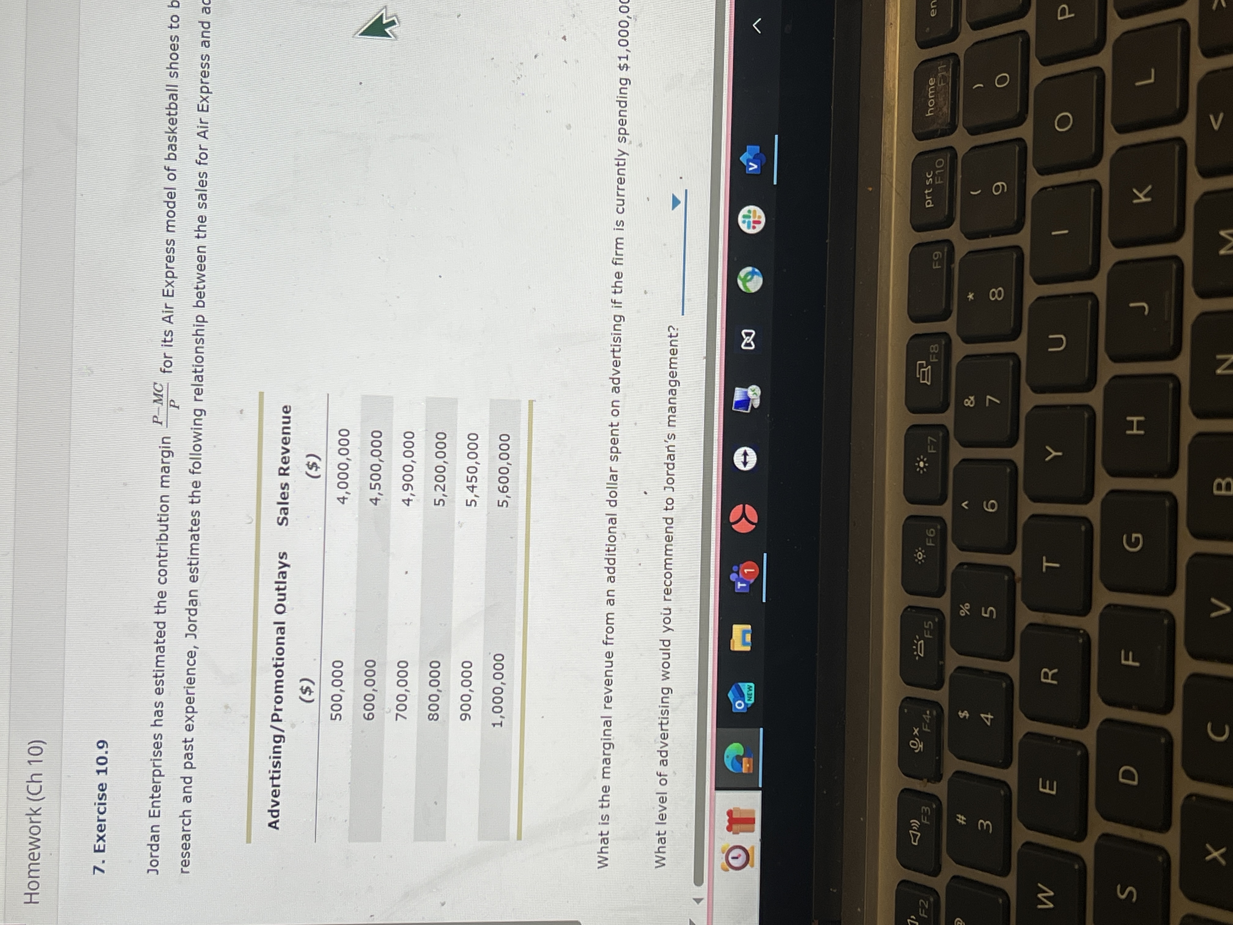 7 . Exercise 1 0 . 9 Jordan Enterprises has