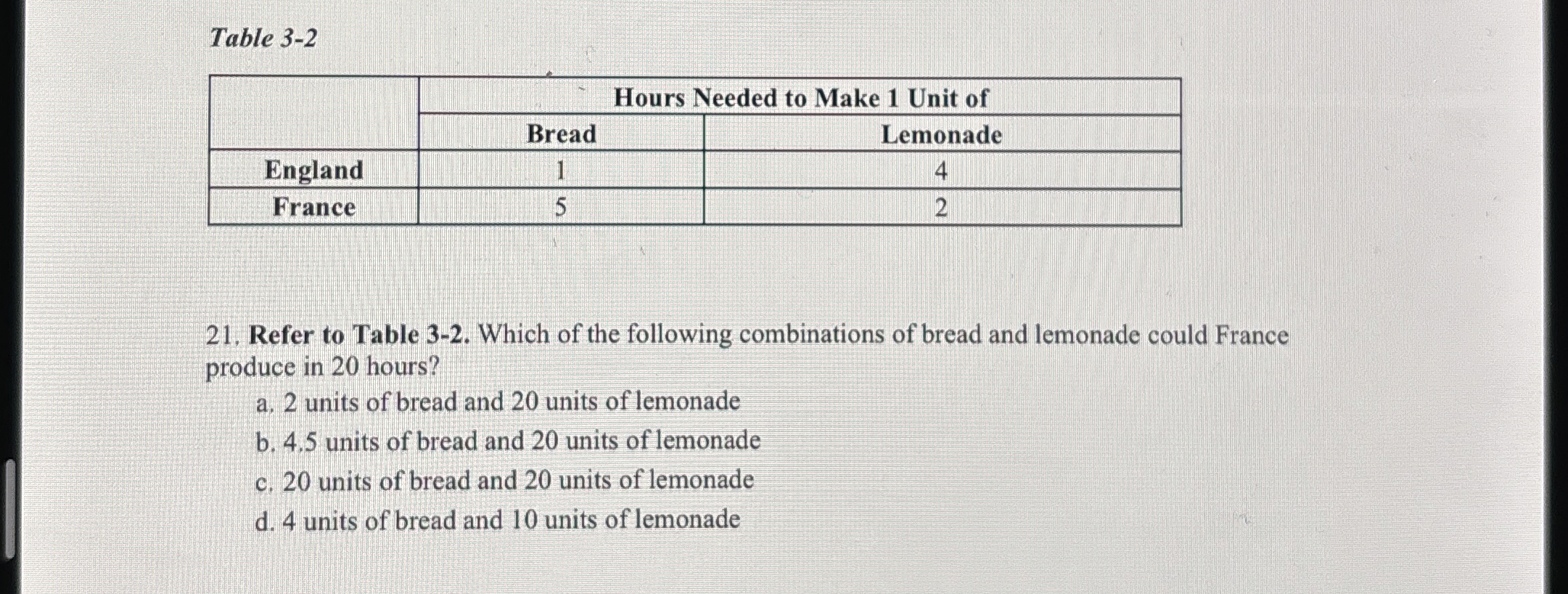 Table 3 - 2 \ table [ [ , Hours Needed to Make 1
