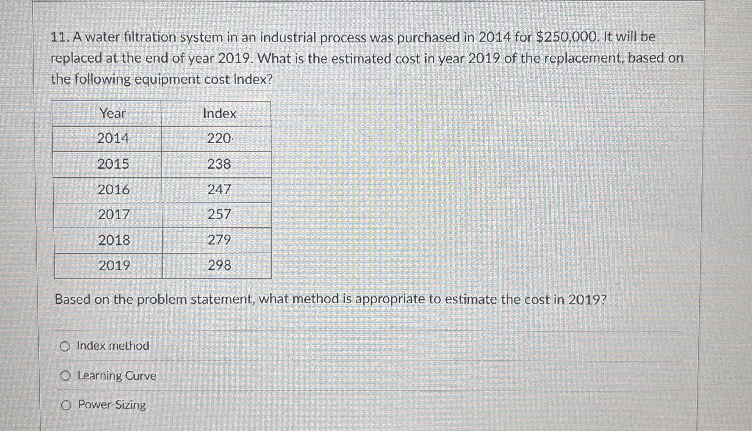 A water filtration system in an industrial