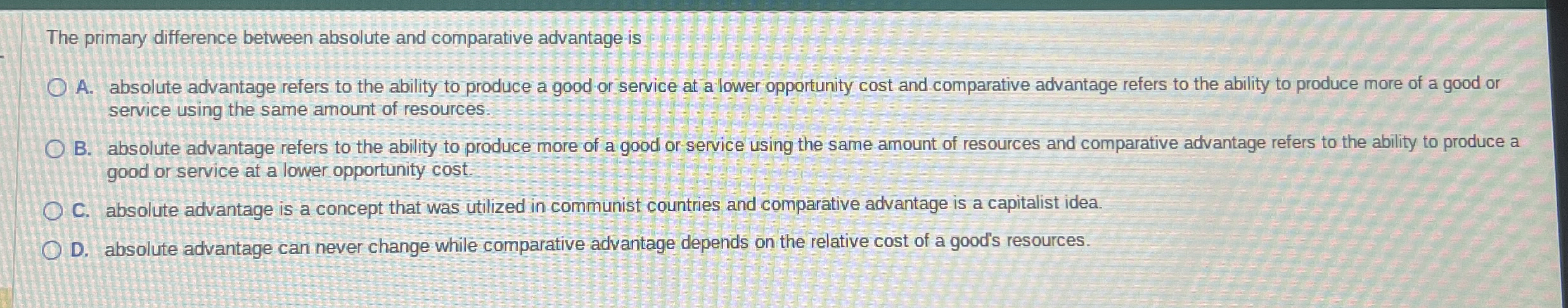 The primary difference between absolute and