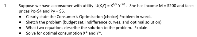 1 Suppose w e have a consumer with utility U ( x