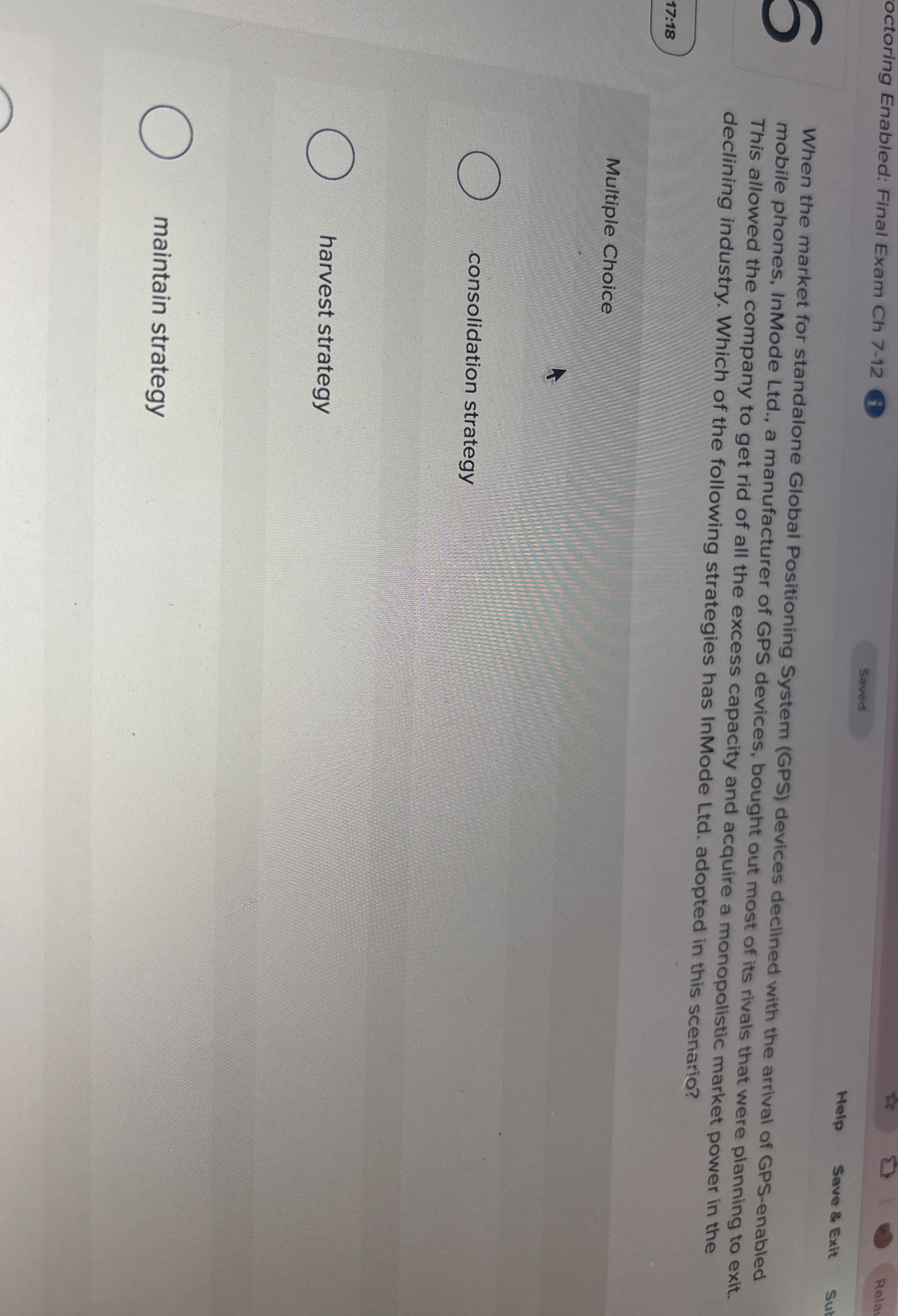 octoring Enabled: Final Exam Ch 7 - 1 2 i Help