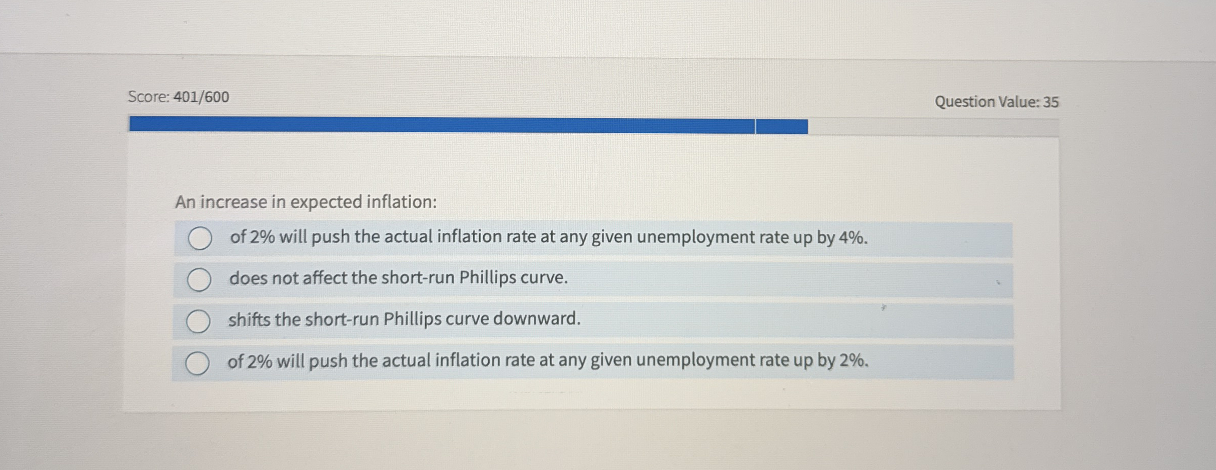 Score: 4 0 1 / 6 0 0 Question Value: 3 5 An