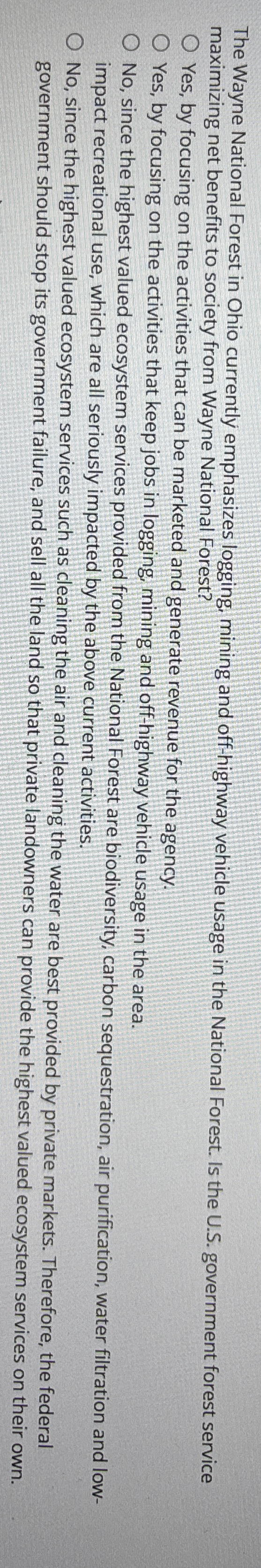 The Wayne National Forest in Ohio currently