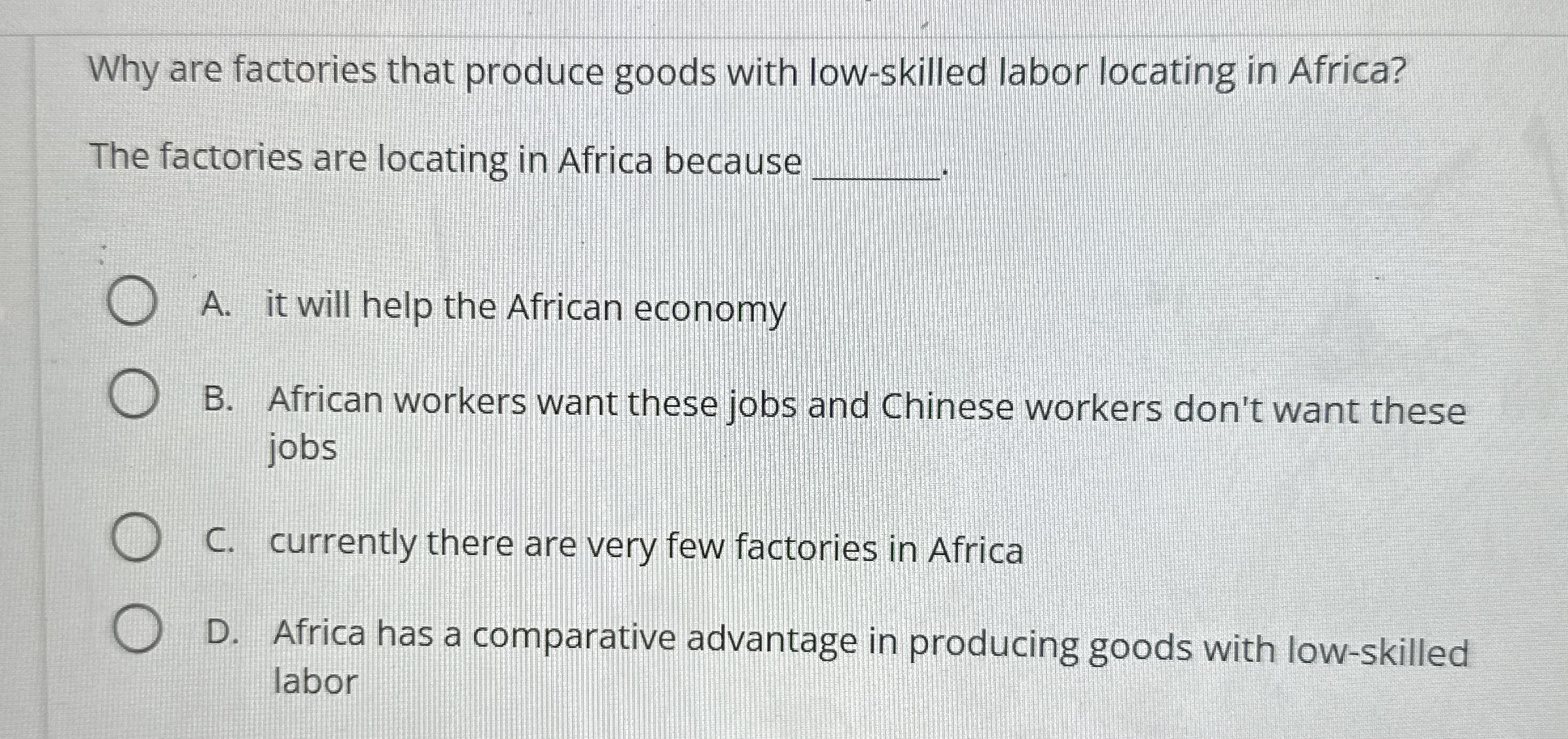 Why are factories that produce goods with low -