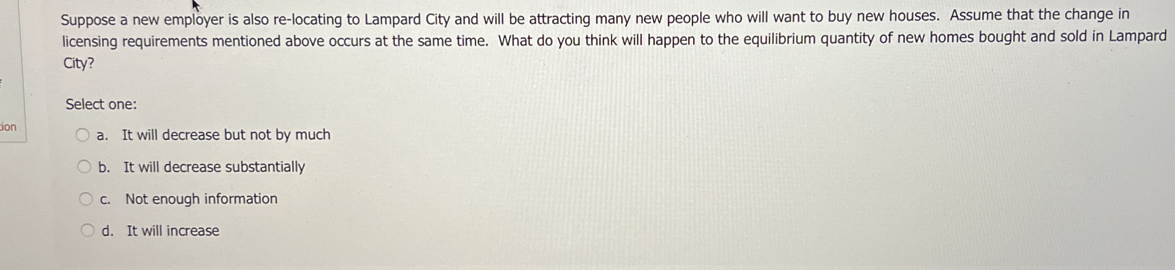 Suppose a new employer is also re - locating to