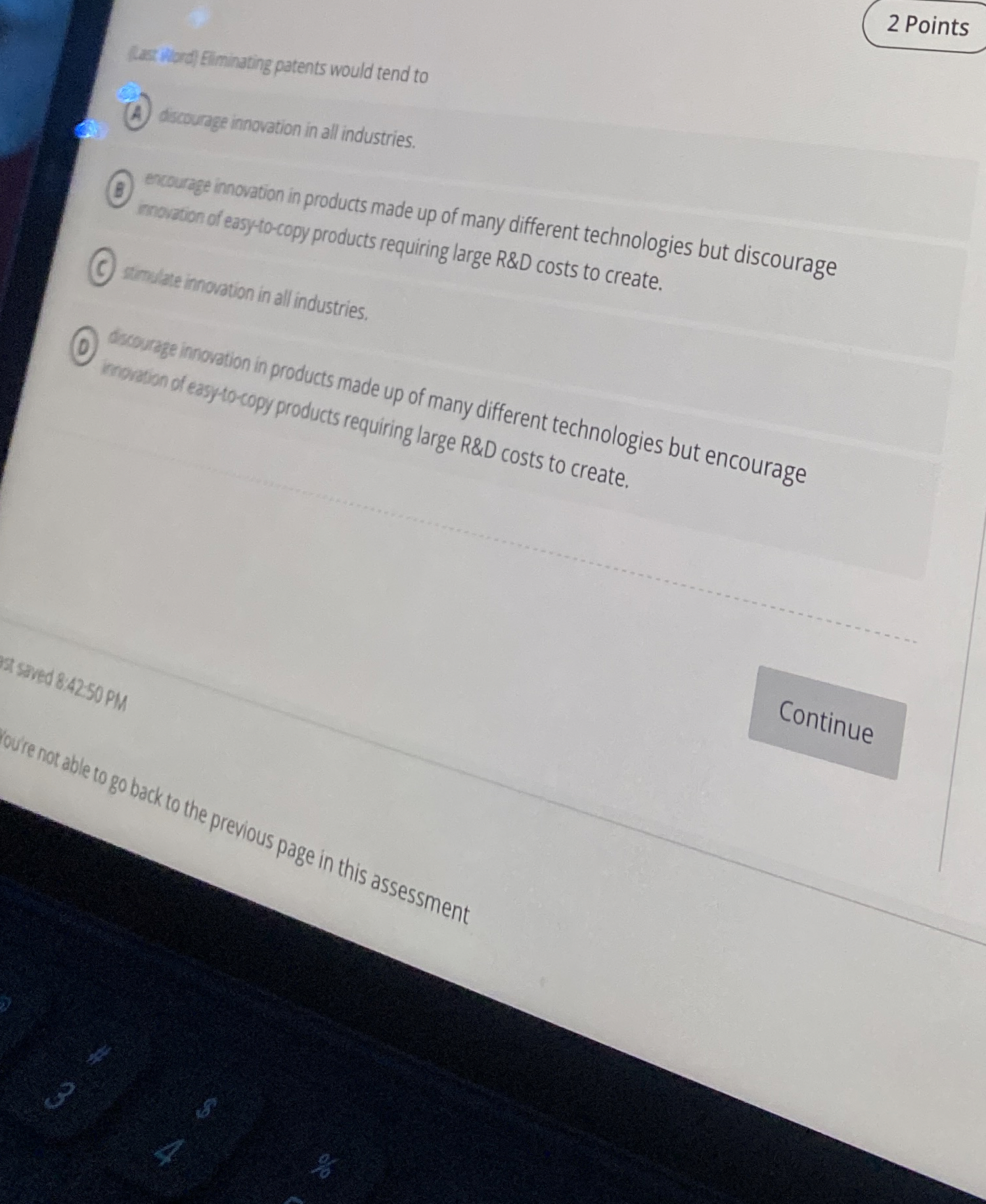 2 Points ( last hordel Eilminating patents would