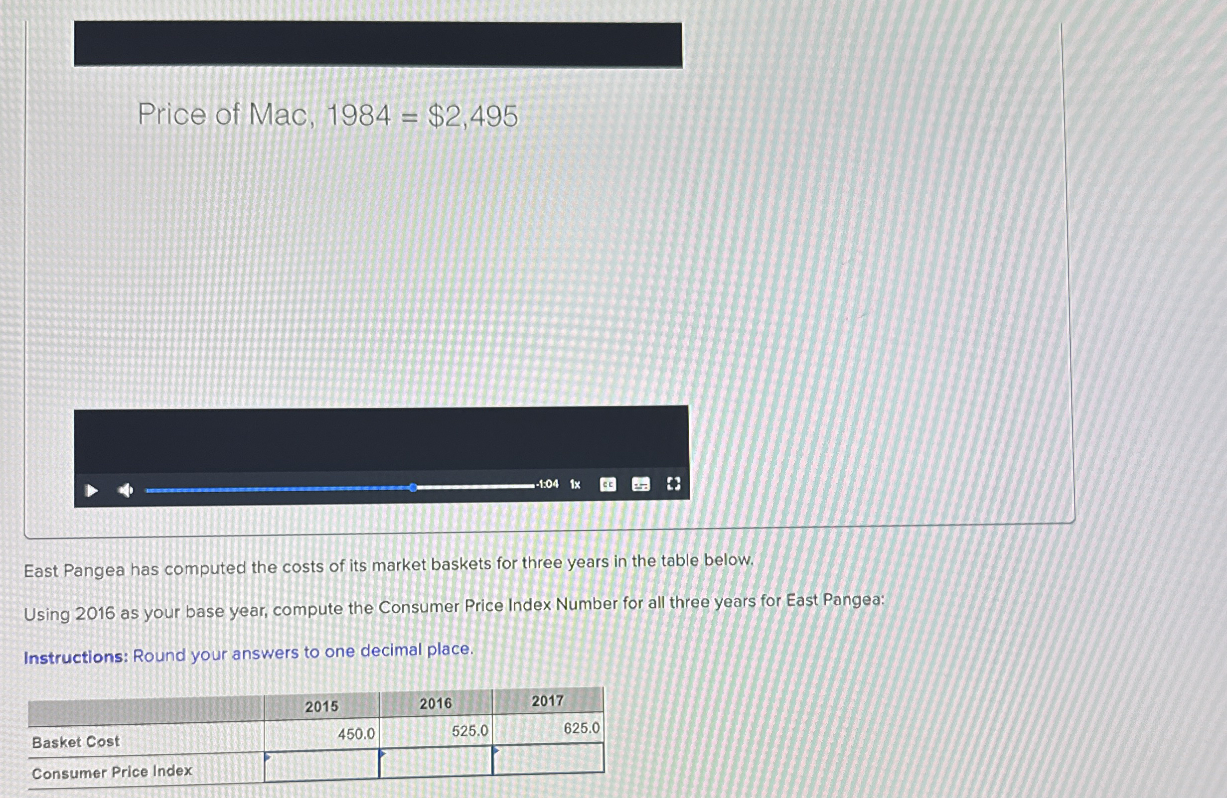 Price of Mac, 1 9 8 4 = $ 2 , 4 9 5 - 1 : 0 4 Ix