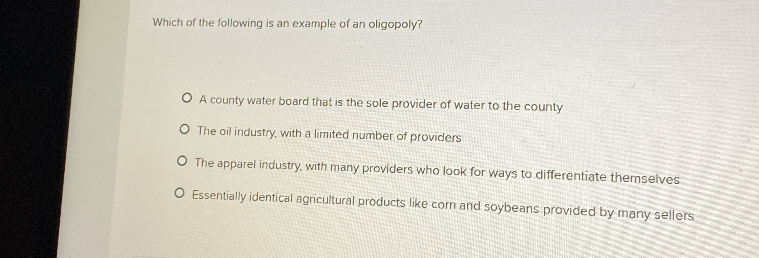 Which of the following is an example of an