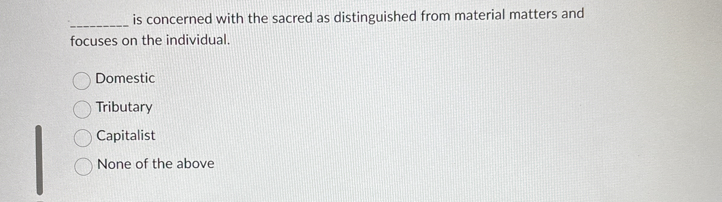 is concerned with the sacred as distinguished