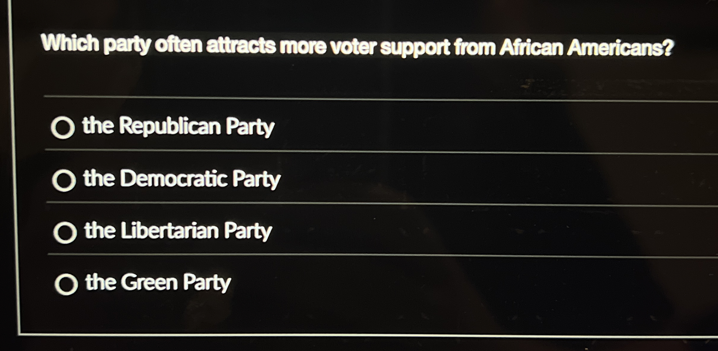 Which party often attracts more voter support
