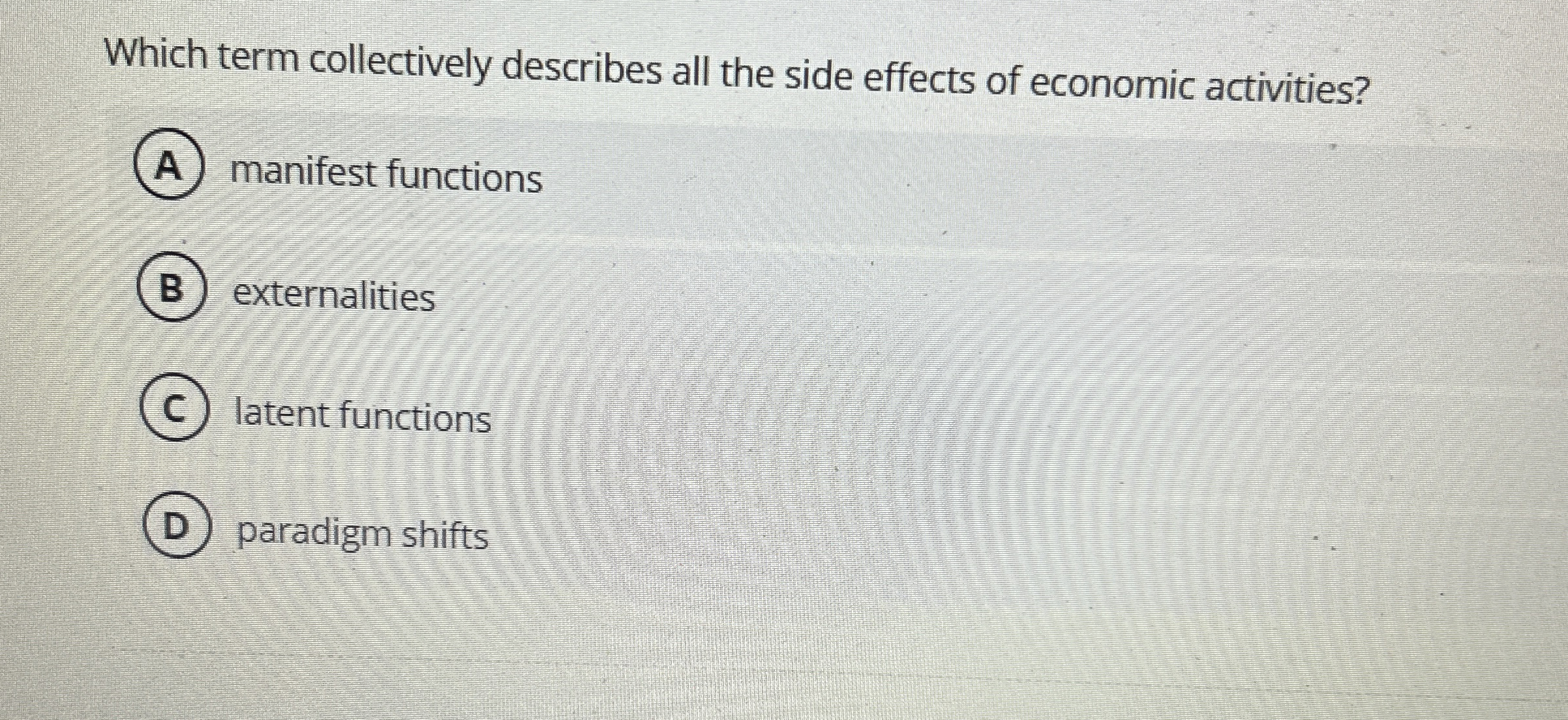 Which term collectively describes all the side
