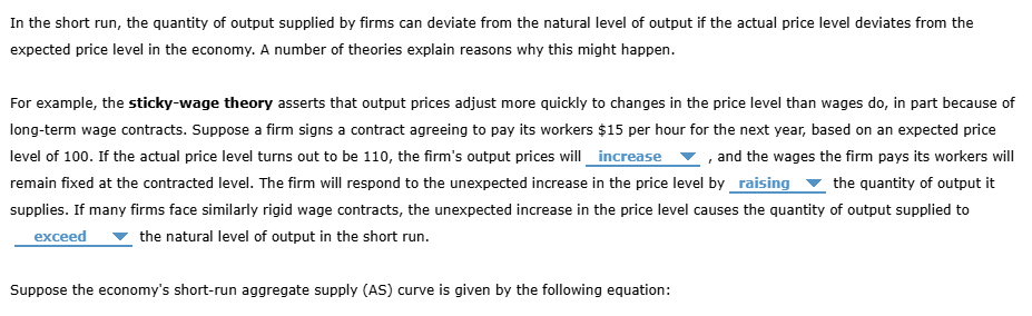 Help with this problem please. In the short run,