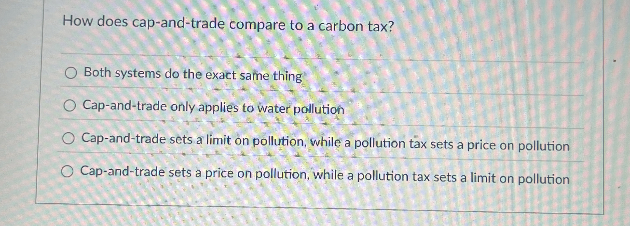 How does cap - and - trade compare to a carbon