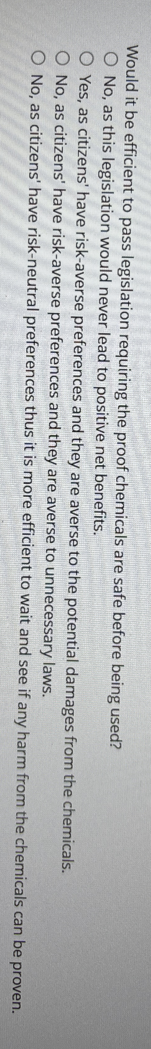 Would it be efficient to pass legislation