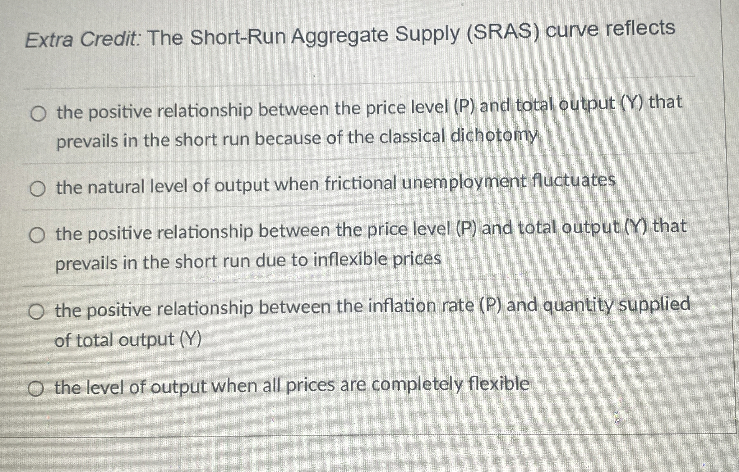 Extra Credit: The Short - Run Aggregate Supply (