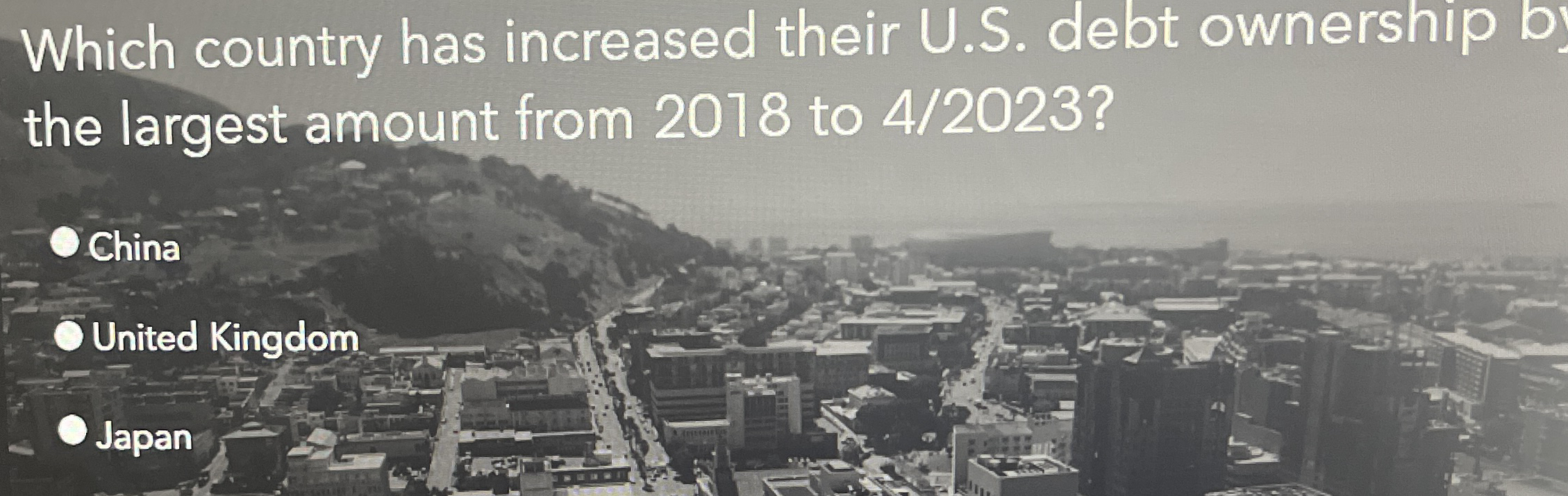 Which country has increased their U . S . debt