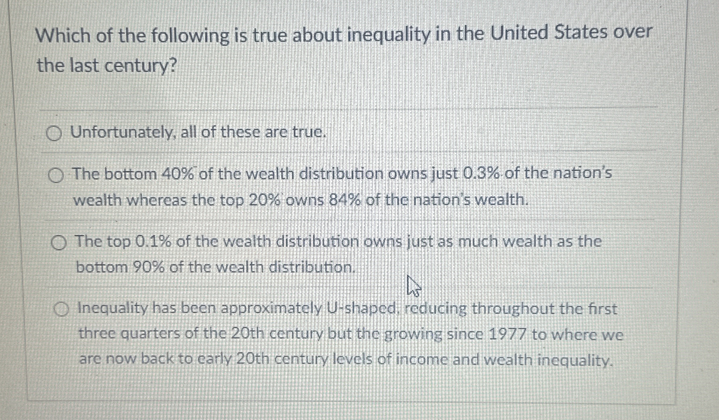 Which of the following is true about inequality