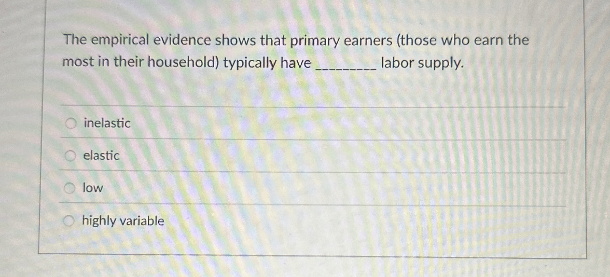 The empirical evidence shows that primary earners