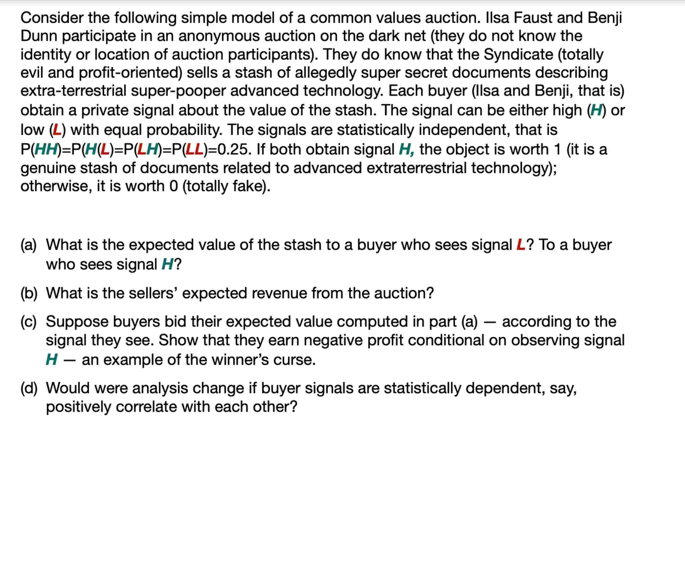 Consider the following simple model o f a common