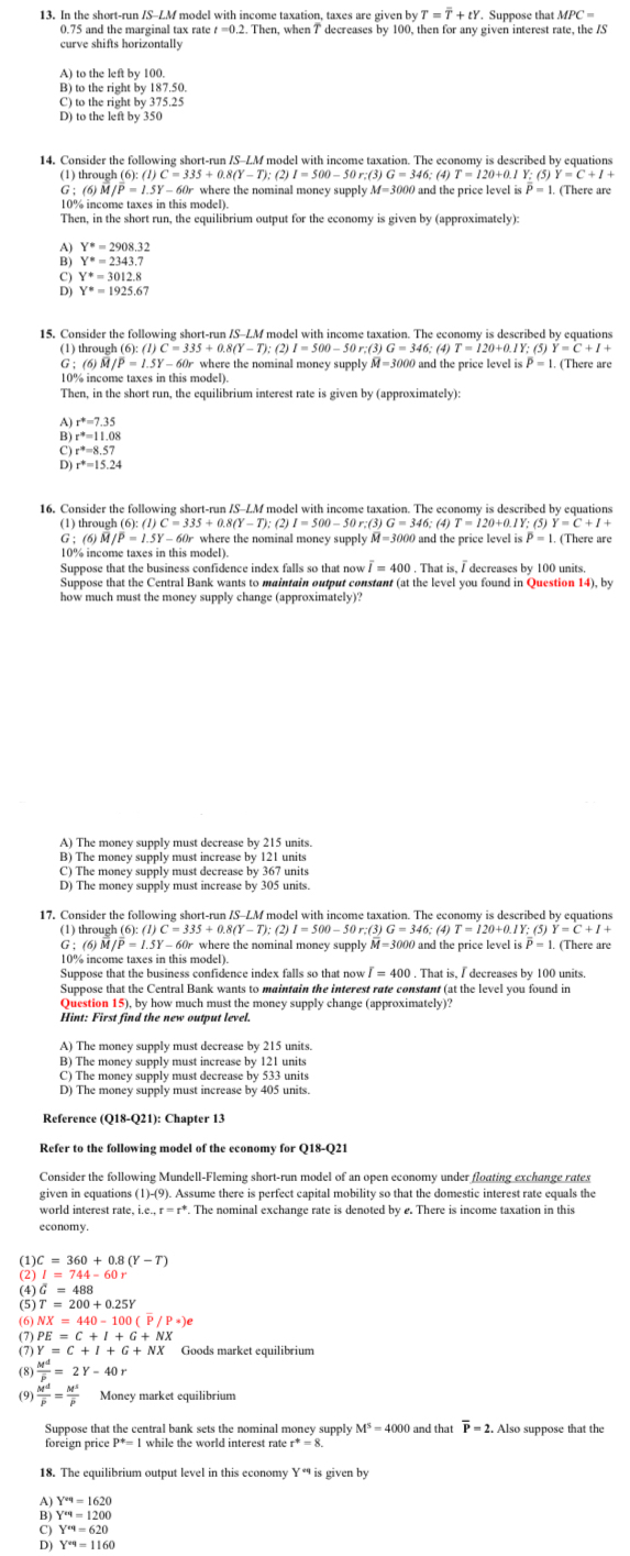 In the short - run I S - L M model with income