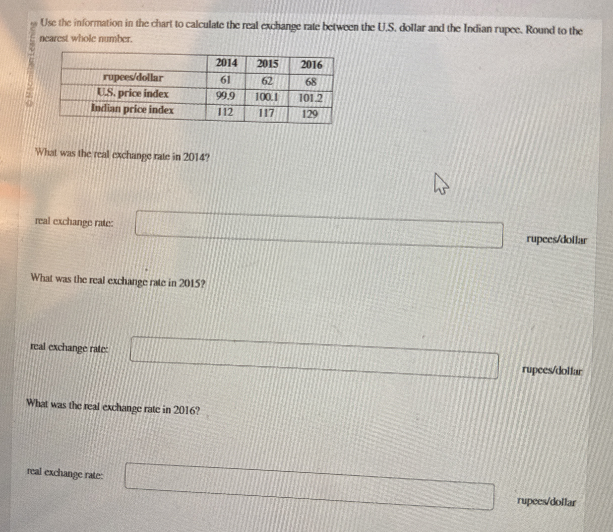 Use the information in the chart to calculate the