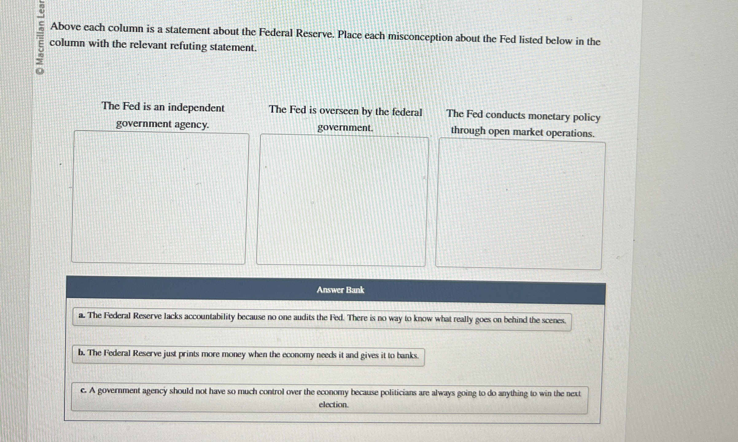Above each column is a statement about the