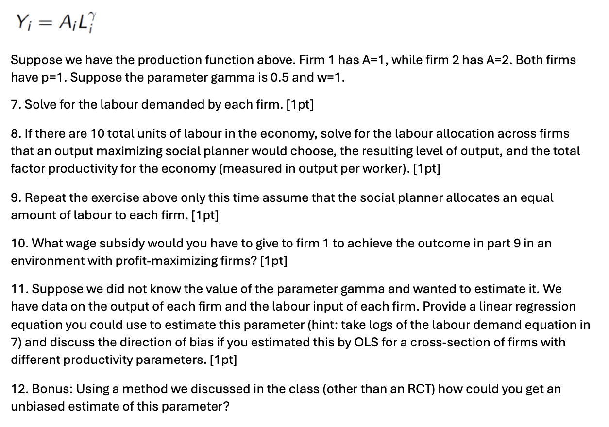 \ [ Y _ { i } = A _ { i } L _ { i } ^ { \ gamma }