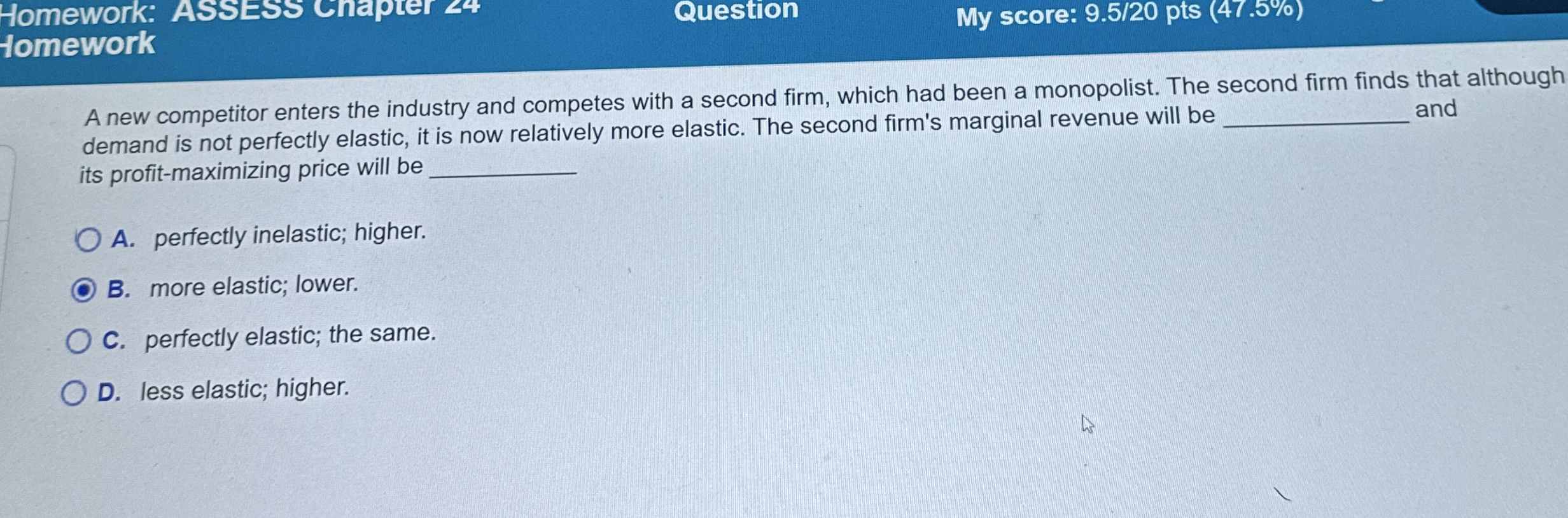 Homework: ASSESS Cnapter & 4 Question My score: 9