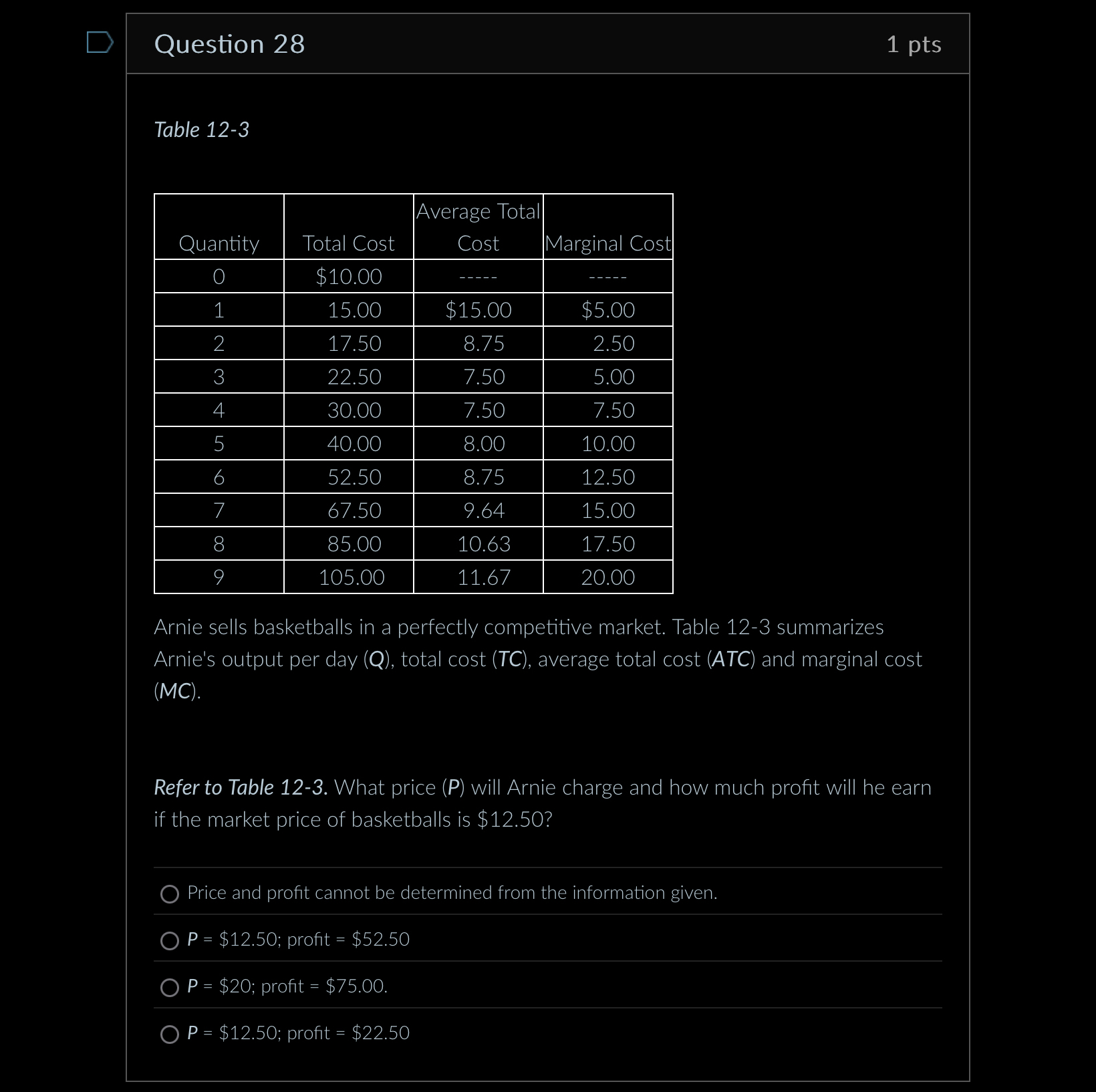 Question 2 8 1 pts Table 1 2 - 3 \ table [ [