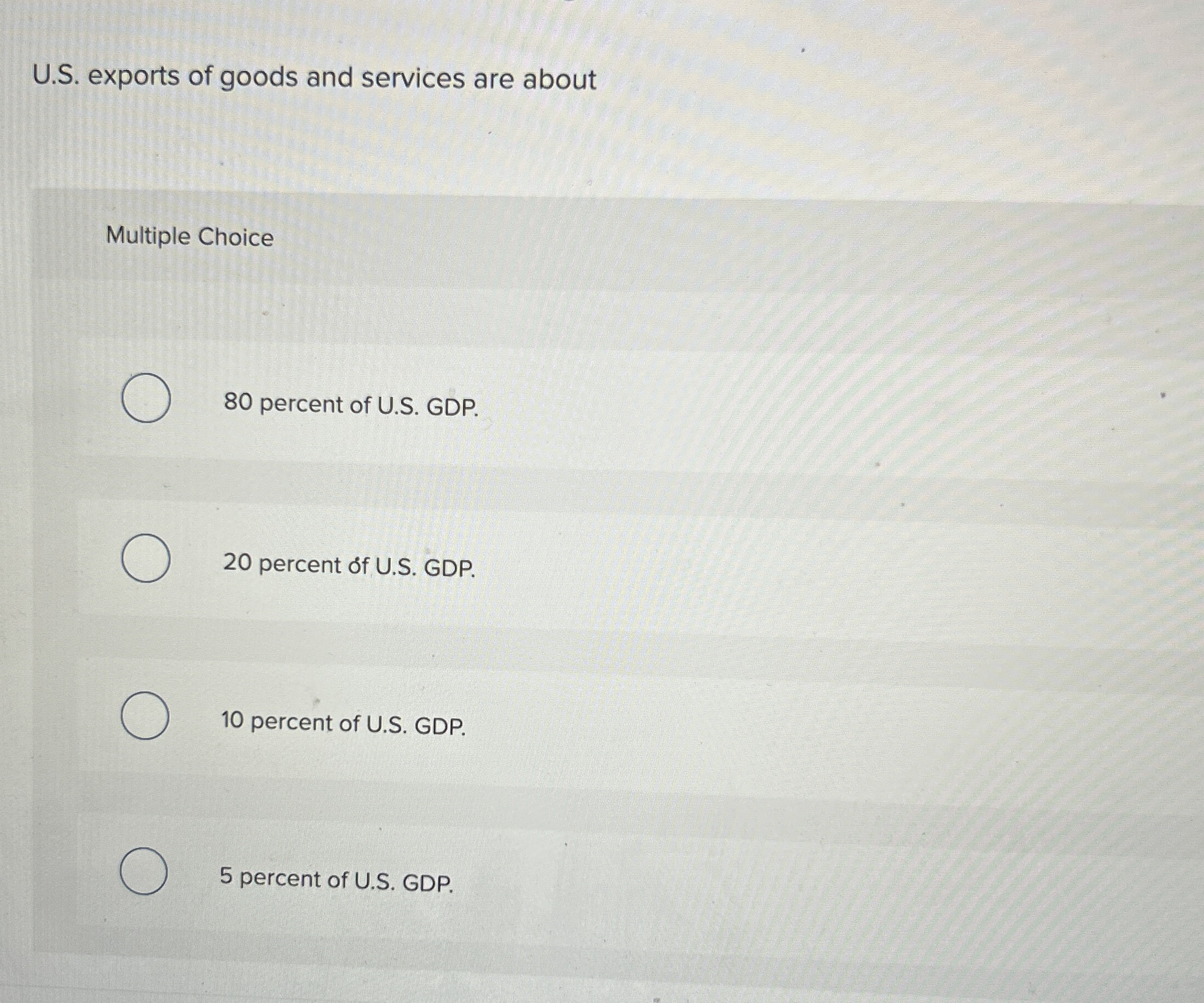 U . S . exports of goods and services are about